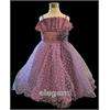 Purple Polka Pageant Wedding Flower Girls Dress Gown Size 4 Age 3 5 