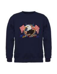 Artsmith, Inc. Sweatshirt Dark Bald Eagle Emblem with US Flag