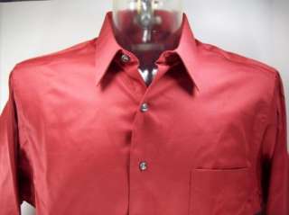 Geoffrey Beene Mens Dress Shirt Orange Size L 16 1/2 36/37 Wrinkle 
