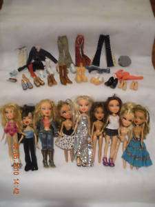 Bratz Dolls Lot of 9 & Accessories  