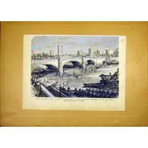  Bridge Alma Seine Boats River France French Print 1868 