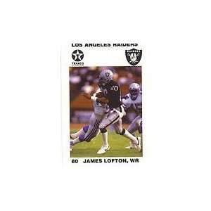  1988 Texaco Los Angeles Raiders #10 James Lofton Card 