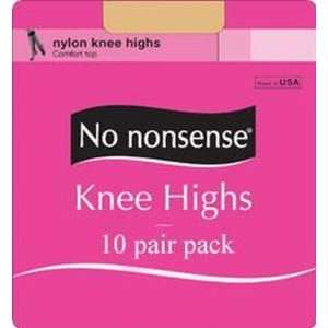  No Nonsense Knee High Sandfoot Black 10 count (3 Pack 