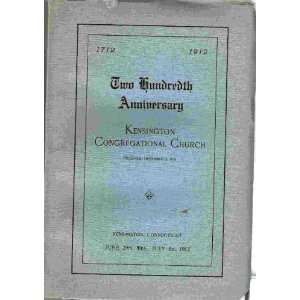   Church, 1712 1912 Kensington (CT) Congregational Church Books