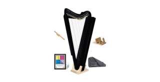 Fullsicle Harp w/ Stand, Stick, Book/DVD & Case   Black
