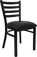   Ladder Back Chairs w/ Black Seat + (10) 24x42 Tables with Bases  