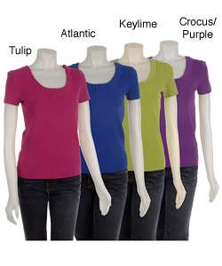 Cable and Gauge Pleated Scoop neck Shirt  