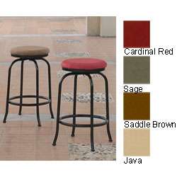 Round Seat Iron and Micro Suede Swivel Bar Stool (Set of 2 