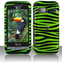 Snap on LG VU PLUS GR700 Black/ Green Zebra Case  