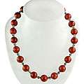 Sterling Silver Red Coral Necklace (China)  