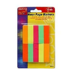  24 Packs of 10 Neon Stick On Paper Page Markers