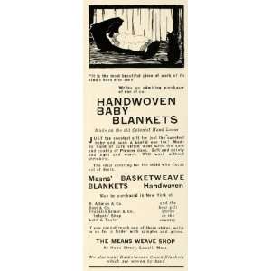  1925 Ad Means Weave Shop Hand Woven Baby Blankets Crib 