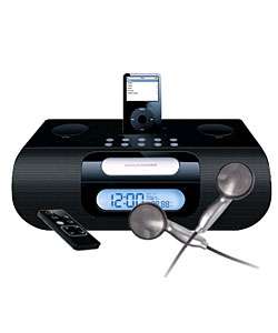 Dual alarm Stereo Digital Clock Radio w/ iPod Dock  