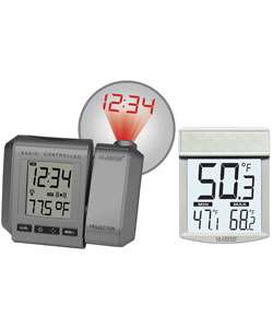 Outdoor Window Thermometer/ Projection Alarm Combo  