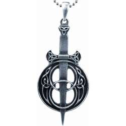 Pewter Celtic Sword of Protection Necklace  