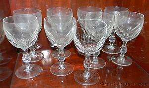 Vintage Elegant Pattern Cut Crystal Water Goblet Wine Glass Stemware 