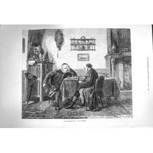  1874 Chess Players Men Table Webb Antique Print