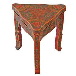 Antique Style Tibetan 3 leg Triangle Table  