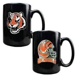  Cincinnati Bengals NFL 2pc Coffee Mug Set Helmet/Primary Logo 