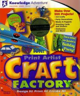 Print Artist Craft Factory w/ Manual PC CD kids create  