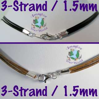 Custom MULTI STRAND 1.5mm Leather Cord Necklace COLORS  