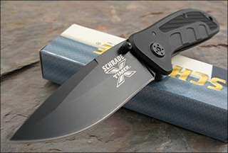 Schrade X Timer Black Anodized Aluminum Handles Drop Point Knife Brand 
