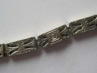   14k White Gold Filigree Diamond Sapphire Bracelet Ostby Barton Titanic