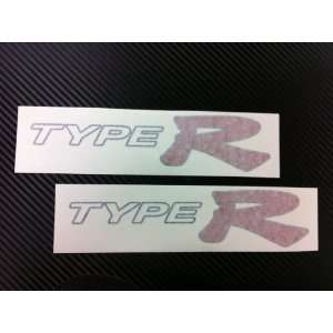  2 X Type R Racing Decal Sticker (New) Black and Red Size 8 