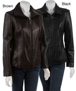 Avanti Womens Lamb Leather Scuba Jacket w/ Seam Details   