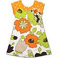 Beetlejuice London Girls Orange Dot/ Flower Baby Doll Dress 