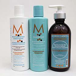 Moroccan Oil Shampoo, Conditioner, Hydrating Styling Cream Set 