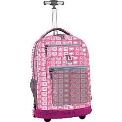 World Pink Monitor Rolling Backpack with Laptop Sleeve   