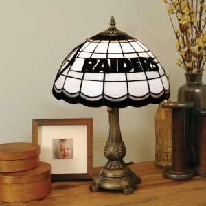  OAKLAND RAIDERS LOGOED 20 IN TIFFANY STYLE TABLE LAMP 