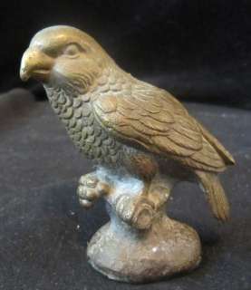 Vintage cast parrot sculpture Bird figurine French Bronze gilt old 
