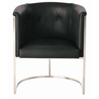 Black/Cowhide Leather Art Deco Tub Chair  
