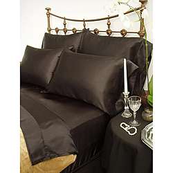 Charmeuse Black Satin 4 piece King size Comforter Set  
