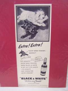 BLACK & WHITE SCOTCH SCOTTIE DOG AD VINTAGE 1950 NEWSPAPER EXTRA FREE 