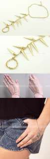 Fab Spike Bracelet Bangle Slave Chain Link Finger Ring Hand Harness 