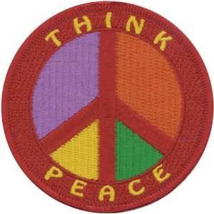  Iron On Appliques Think Peace 1/Pkg