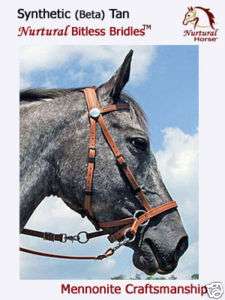 Synthetic, Tan, Horse Size, Nurtural Bitless Bridle  