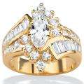 Ultimate CZ 18K Gold over Sterling Silver Cubic Zirconia Ring Was 