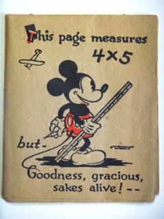 Disneyana Mickey Mouse ca 1933 Fold Out Card rare huge Disney  