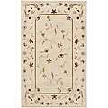 Hand knotted White Mannu Wool Rug (28 x 96) Today $230 