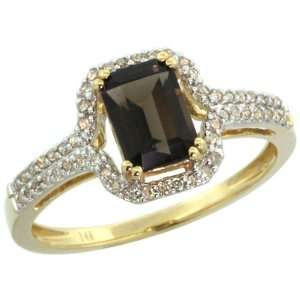 14k Gold Rectangular Diamond Ring w/ 0.19 Carat Brilliant Cut Diamonds 