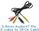 5mm Mini AV to 3 RCA Male Adapter Audio Video Cable  