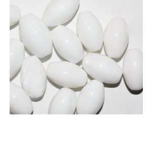  White Large Oval Czech Pressed Glass Beads Arts, Crafts 
