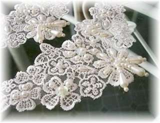 Gorgeous IVORY Beaded Venise lace appliques with Fringe  