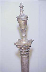 ANTIQUE CLASSICAL BRASS FIREPLACE ANDIRONS CLAW FEET  