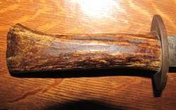   Vintage CUSTOM Indian Ridge Sheffield ENGLISH BOWIE KNIFE Stag Handle