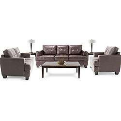   Leather Chair, Coffee Table, 2 End Tables and 2 Lamps  